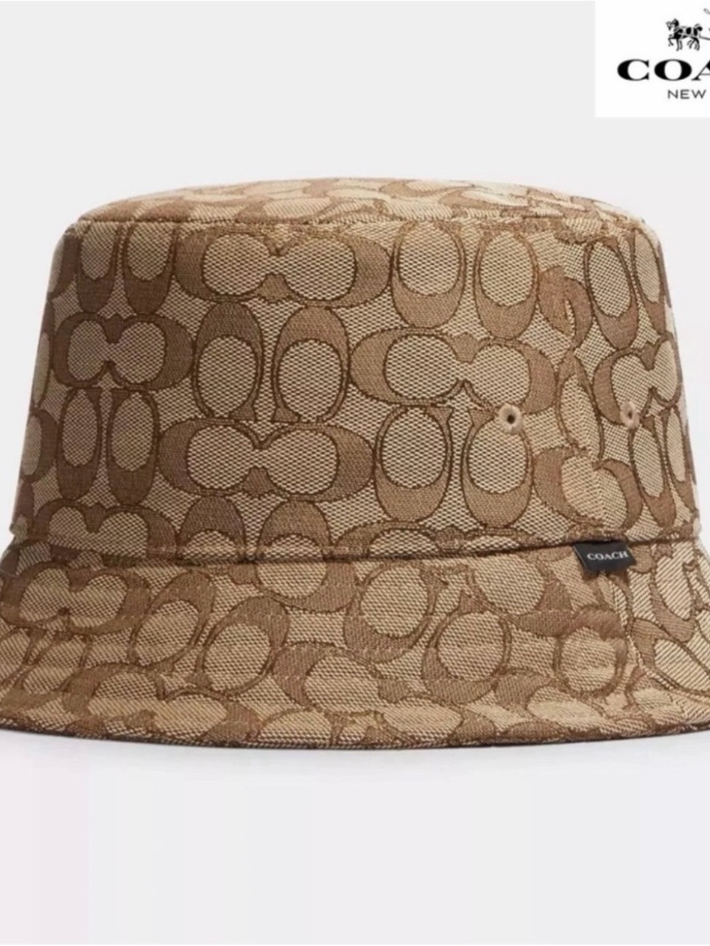 Coach Brown Signature Canvas Bucket Hat